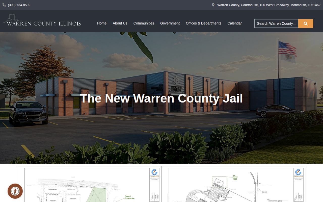 Warren County Jail page without a public recent arrest roster