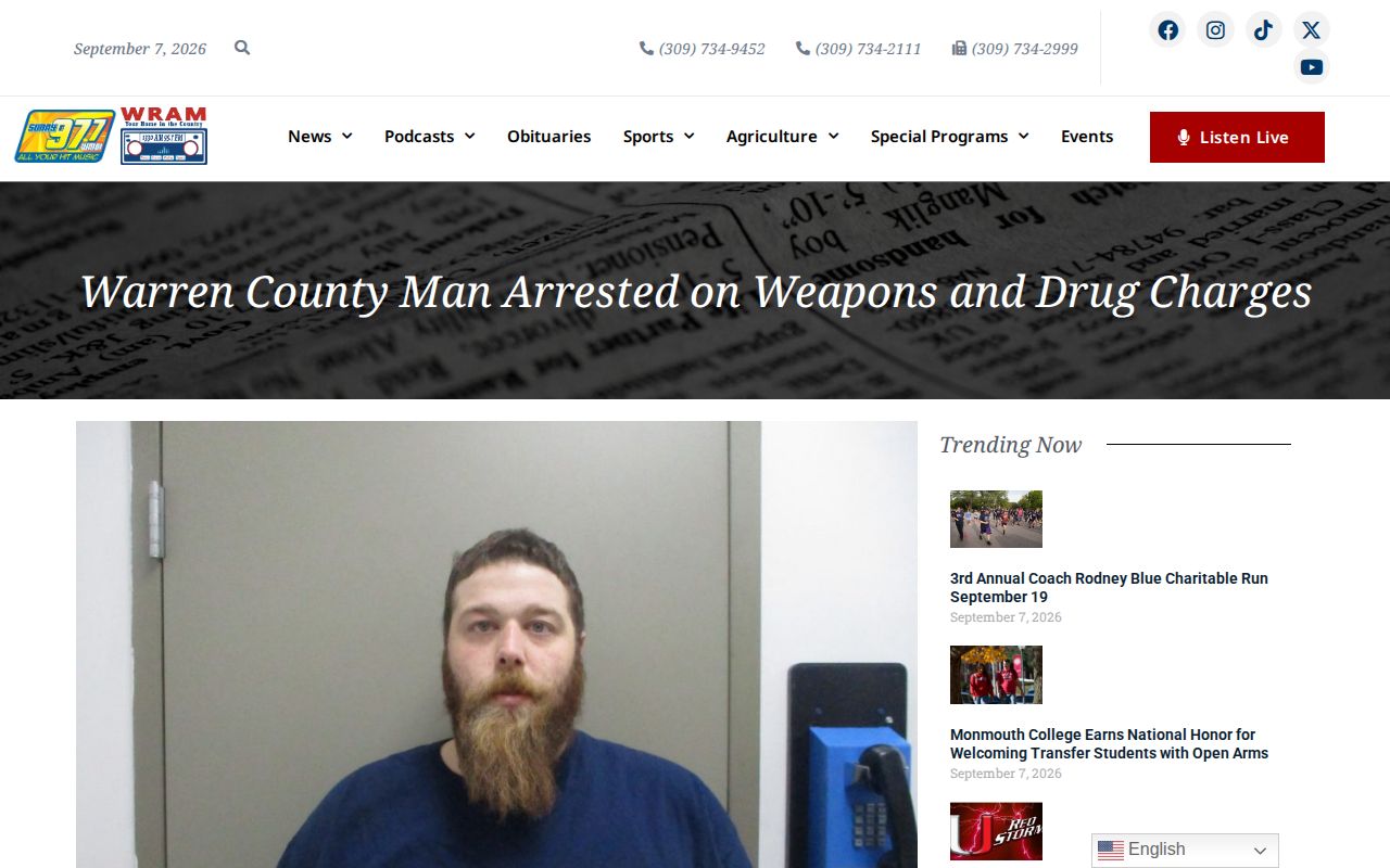 Prairie Communications representative Warren County arrest news article